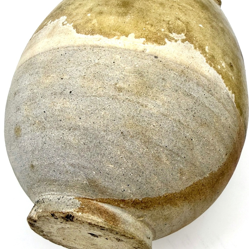Reproduction Chinese Lug Jar Stoneware Wabi Sabi Green Crackle Glaze - Picture 8 of 14
